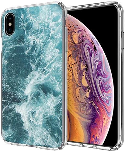Ailiber Case for iPhone Xs Max, Blue Ocean Billow Spray Water Natural Texture Slim Light Soft TPU Shockproof Corners Bumper Protective Cover for Apple iPhoneXSMax XsMax 2018 6.5inch - Sea Wave