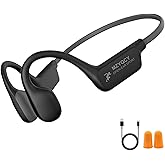 MZYQCY Bone Conduction Headphones,Open Ear Wireless Bluetooth 5.4 Headphones with Mic，IPX6 Waterproof Sport Bluetooth Headset，15H Playback， for Running，Cycling，Walking,Outdoor (Black)