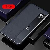 為にSamsung Galaxy S8 鏡面 知能休眠 ケース, SevenPanda 為にSamsung S8薄型 メッキ ミラー 化粧鏡 クリア 携帯画面可視 スマートウェイク 知能休眠 ハイブリッド ファーウェイ耐汚れ 滑り防止 反塵 薄型 超軽量 磁性技術 カバー手帳型 人気 かわいい PUレザー 携帯電話ケースシェル超スリム360度フルボディ半透明ウィンドウビューフ為に為にSamsung Galaxy S8 - 青