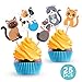Cat Cupcake Cake Toppers - Kitten Pet Theme Birthday Party Decorations Supplies - 25 PCS