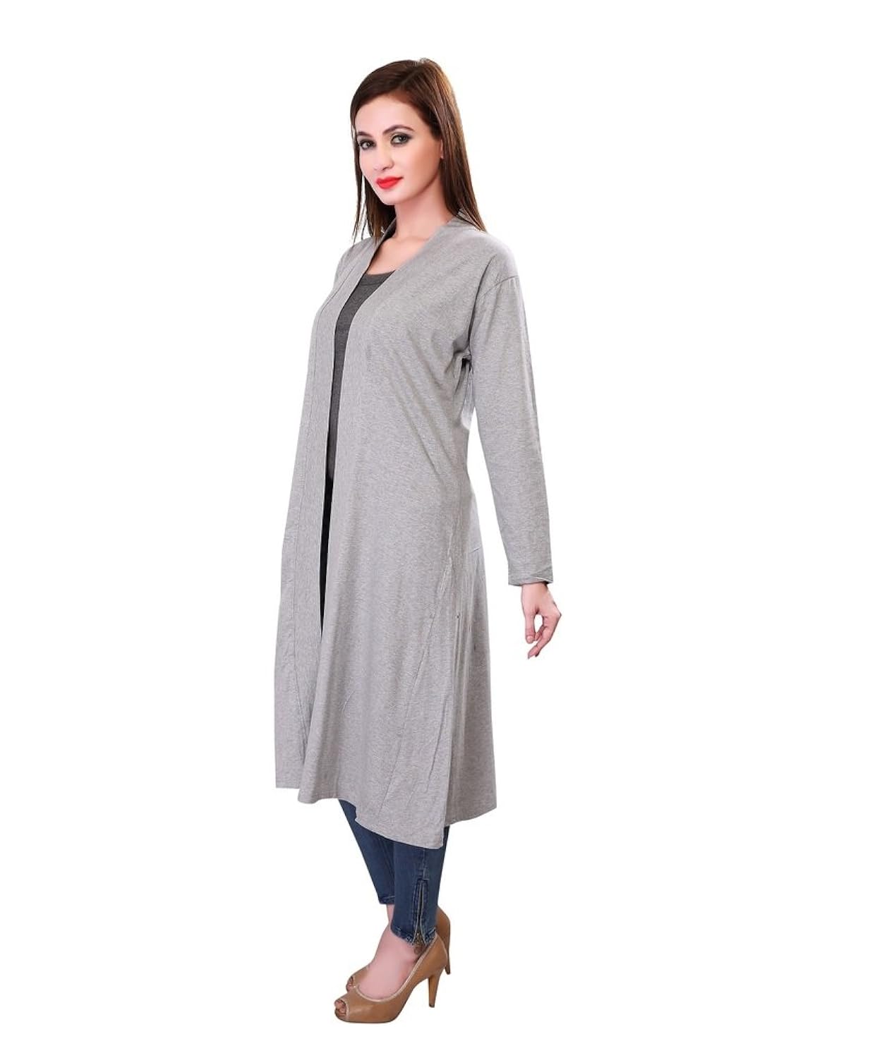 bfly women's viscose long shrugs-pack of 2, (black & grey)