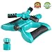 Lawn Sprinkler, Automatic 360&deg;Rotating Garden Sprinkler Heads Adjustable Garden Watering Sprinklers with 3600 SQ FT Coverage Lawn Irrigation System Leak Free Design Durable 3 Arm Sprayer for Kids Play primary