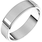 Sonia Jewels Solid 925 Sterling Silver 5mm Flat Edge Wedding Band Ring Mens Heavy Thick Classic Plain Traditional - Size 11