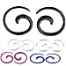 PiercingJ 10pcs Mixed Color 12G-00G Uv Acrylic Snail Ear Plug Stretcher Spiral Taper Expander Gauge Kit