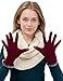 Touch Screen Gloves Women Lined Thick Winter Warm Gloves Outdoor Burgundy