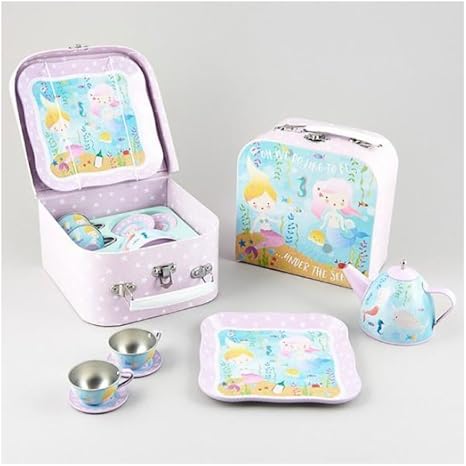 mermaid tin tea set