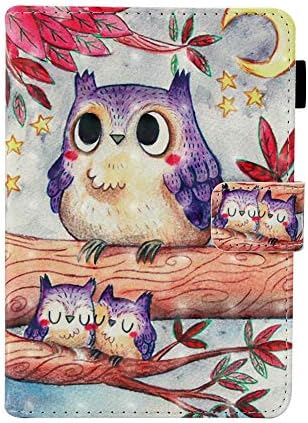 Mixpring Kindle Paperwhite 10th Generation 2018 Case, Full Protection Kickstand Auto Sleep and Wake with Card Holders Owl
