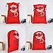 Sweetdecor 6 Pack Santa Sack Personalized Bags for Gifts Large Drawstring Canvas Burlap Bag Drawstring Delivery Extra Large Size 27.5