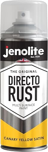 Jenolite Directorust Spray Paint Satin Canary Yellow 400ml Multi-Surface view 9