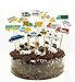 Shxstore Set of 18 Car Truck Tractor Excavator Dumpers Ambulance Bus Taxi Vehicle Cupcake Toppers Picks DIY Cake Topper Toolkit