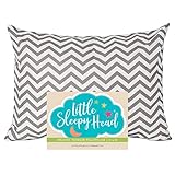 Little Sleepy Head Toddler Pillowcase 13x18-100% Organic Cotton & Hypoallergenic - Chevron Gray