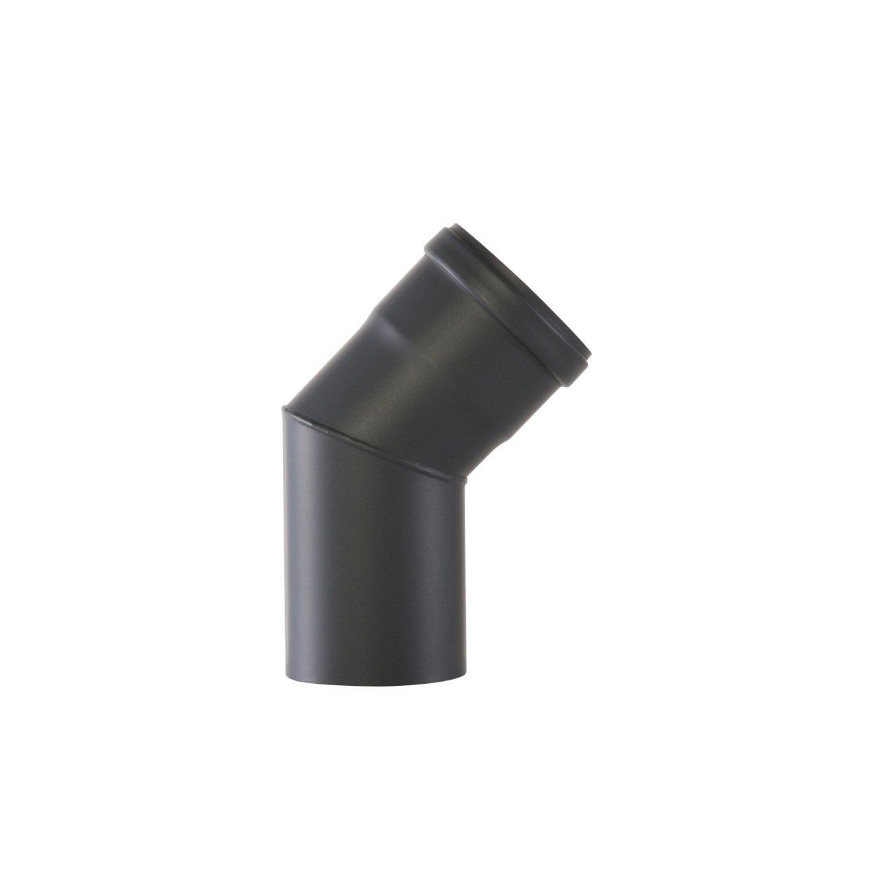 Kamino-Flam 45° Elbow Pipe Ø 80 mm, Steel Elbow Pipe Suitable for Pellet Stoves, Senotherm Coated Elbow Chimney Pipe, Heat Resistant Flue Elbow with Silicone Seal, EN 1856-2 Standard, Black