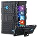 Microsoft Nokia Lumia 730 / 735 Case - Armatus Gear (TM) Pixel Rugged Hybrid Armor Case Shockproof Tough Cover Protector TPU + Rubberized PC with Kickstand For Nokia Lumia 730 / Lumia 735 - Black/Black