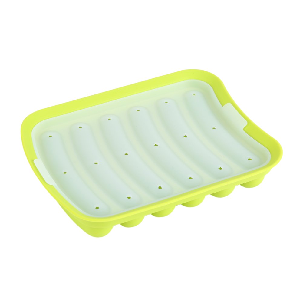 DIY Sausage Mould Hot Dog Maker Silica Model Silicone Hot Dog Mould Sausage Make Your Own Ham Moulds Cake Accessories Supplies Set Dishwasher Safe for BBQ Baking Cooking Home Kitchen Green