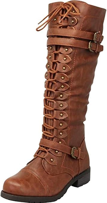 Modatope Kniehohe Stiefel Für Damen – Kitten Heel, Spitzer Zeh, Seitlicher Reißverschluss, Kunstleder