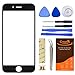 4.7 Inch iPhone 7 Black Front Outer Lens Glass Screen Replacement, CrazyFire Repair Kit Include Screen Lens Glass+1MM Adhesive Tape+Tools Kit+1 Pair Tweezers+1 Roll Micro Wire Screen Seperator