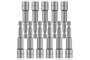 HouseUp 11PCS 5/16 Nut Driver Set for Impact Drill - Ultra Magnetic, Standard British Impact Driver Bits, 2.5 Inches (65mm), Different From 8mm