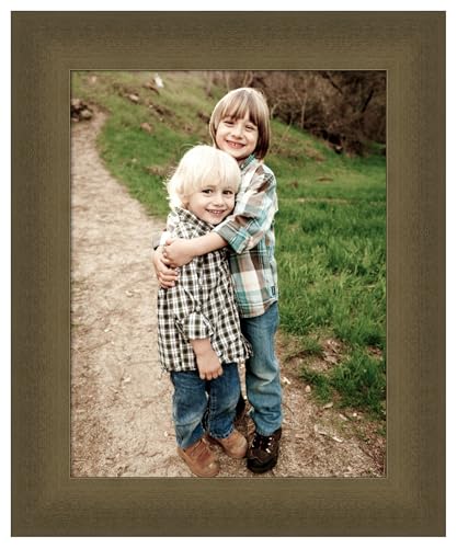 Amanti Art Picture Frame 11x14 Photo Frame, Blaine Light Bronze Narrow Wood Fra…