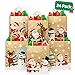 Christmas Kraft Gift Bags (24 Piece) Set – Variety Bulk Novelty Assortment Pack – Decoration, Toys Wrap, Xmas Party Favors, Holiday Treats Box, Goody Gift Bags