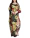 SIMSHION Womens Elegant Vintage Plus Size Maxi Long Dress Floral Print Kaftan Long Gown Baggy Dresses Floral XL