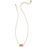 Kendra Scott Elisa Pendant Necklace Gold Coral Pink Mother Of Pearl One Size