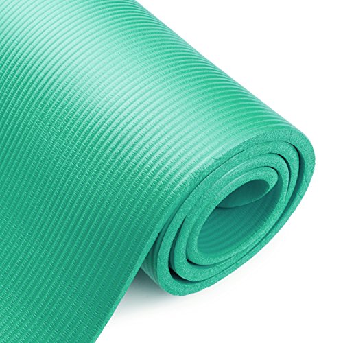 HemingWeigh 1/2-Inch Extra Thick High Density Exercise Yoga Mat with Carrying Strap (Teal) - Thumbnail 3