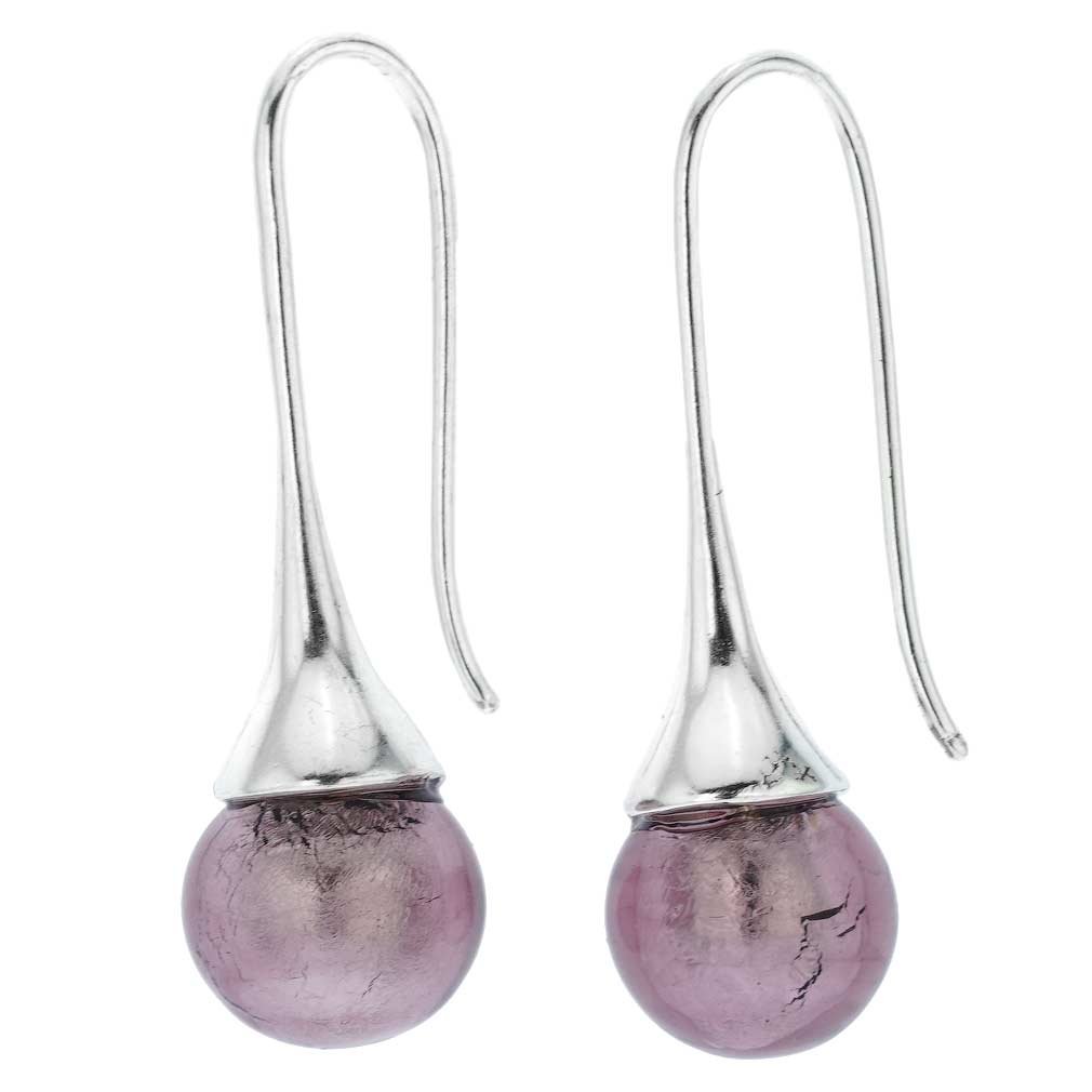 Glass Of Venice Murano Glass Drop Earrings - Light Purple