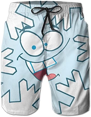 Cartoon Snowflake Ebullient Adult Board Shorts 8.82oz Easy To Clean
