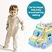 EFOSHM Intellectual School Bus Baby Toy, Piano Bus Toys with Shape Puzzles Knocking Piano Music Educational Toys Gifts for Baby, Toddler, Preschooler(Yellow)
