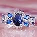 Emsione 925 Sterling Silver Plated Created Sapphire Quartz&Topaz Womens Ring