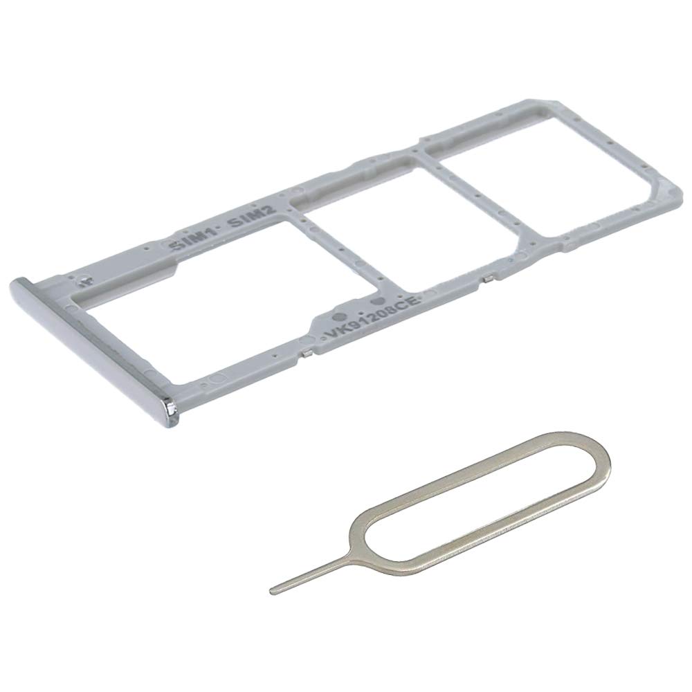 MMOBIEL DUAL SIM Card Slot Tray Holder Replacement Compatible with Samsung Galaxy A51 2019 - Incl. Rubber Gasket and Sim Pin - White