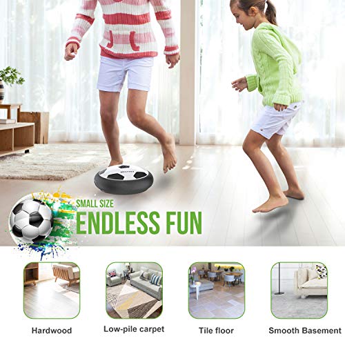 WisToyz Kids Toys Hover Soccer Ball Set with 2 Goals Indoor Outdoor Sports Air Soccer Set Foam Bumper LED Light Game Ball Toy for Kids Boys Girls Toddler Age 3,4,5,6,7,8-16 Inflatable Ball Included - Thumbnail 2