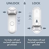 EUDEMON Childproof Door Lever Lock White 2 Pack - Easy Adhesive Installation view 4