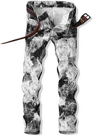 Just No Logo Men's Slim Fit Painted White and Black Jeans(38W)