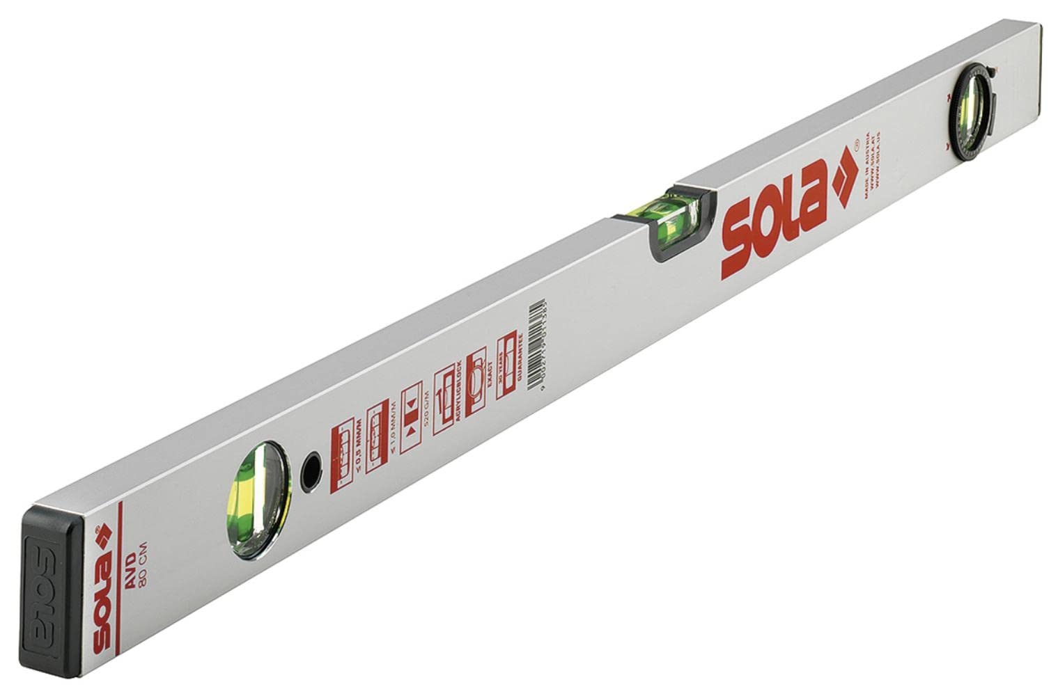 Sola 1121101 "AVD 80" Spirit Level, Grey, 80 cm