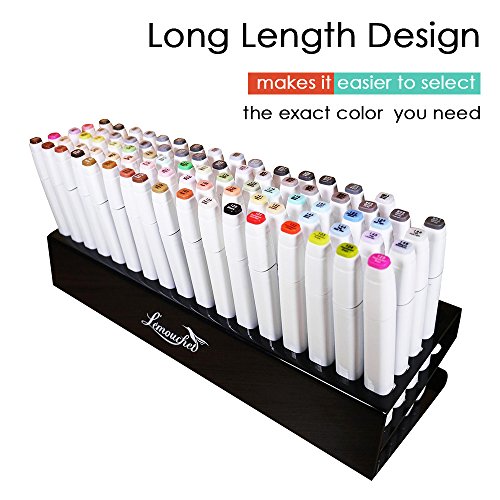 L'émouchet Premium Marker Holder Desk Stand Made from Whole Piece Acrylic with 85 Slots for Permanent Paint Marker, Dry Erase Marker, Repair Marker Pen, Color Highlighter, Sketch or Ciao