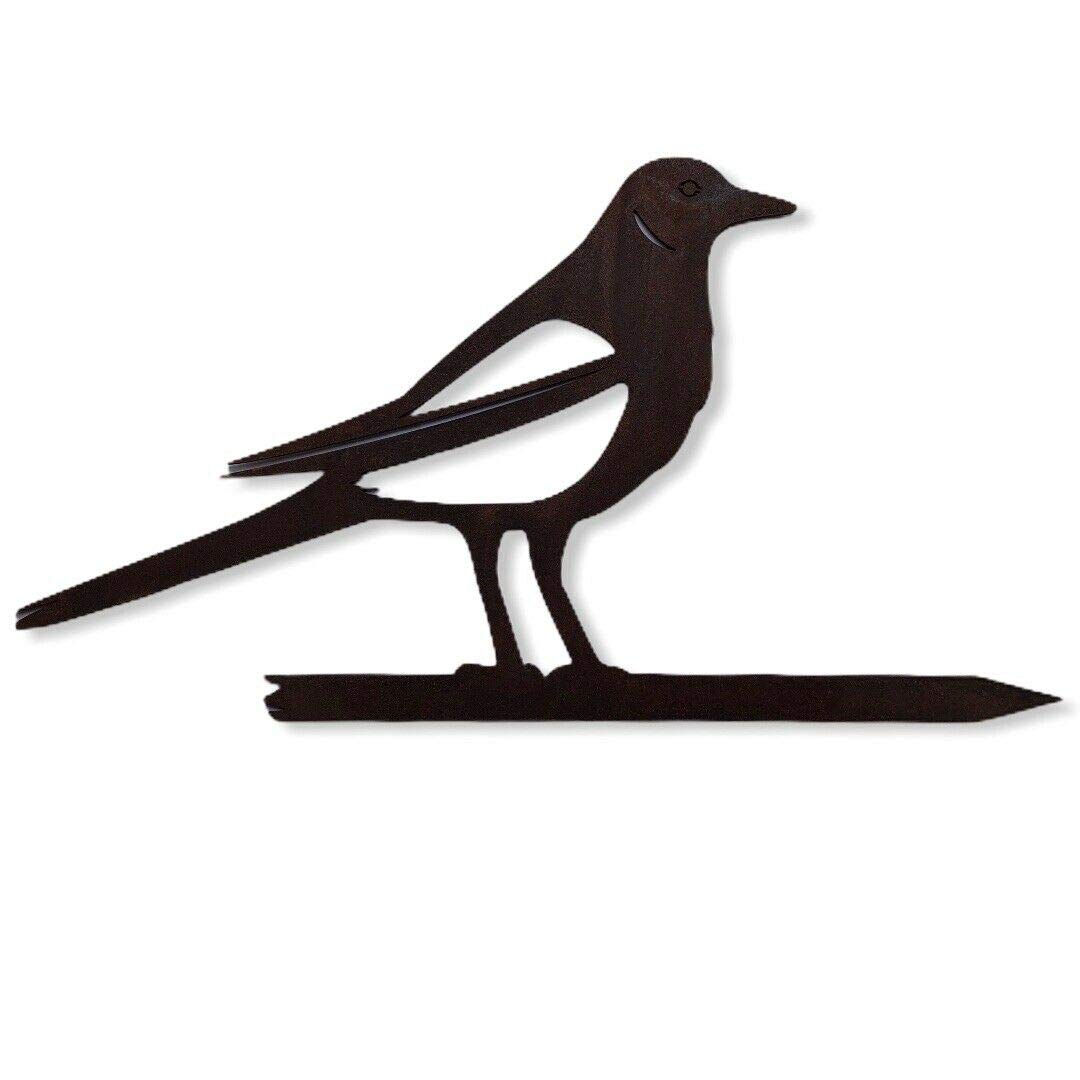Rusty Metal Magpie Garden Decoration , Bird Sign , Garden Ornament , Feature , Bird Statue , Gift For Him Or Her , Fence Topper , Metal Art