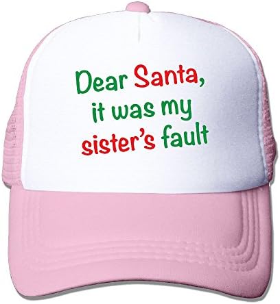 XiaoHans Momen Dear Santa, It Was My Sisterâ€s Fault Cool Golf Pink Mesh Cap Hat Adjustable Snapback