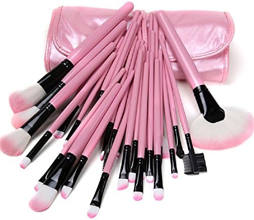 Facelink Professional Makeup Brushes Set-Cosmetic Foundation Blending Blush Eyeliner Face Powder Makeup Brush Kit with Leather Travel Pouch Bag Case-32 Pieces