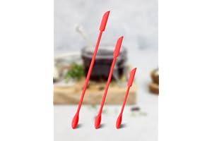 3Pcs Makeup Spatula, Silicone Spatula Set Mini Small Spatula for food Bottle Beauty Spatula Tiny Lotion Jar Scraper to Get La