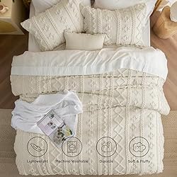 Bedsure Tufted Boho Comforter Set King - Sage Green