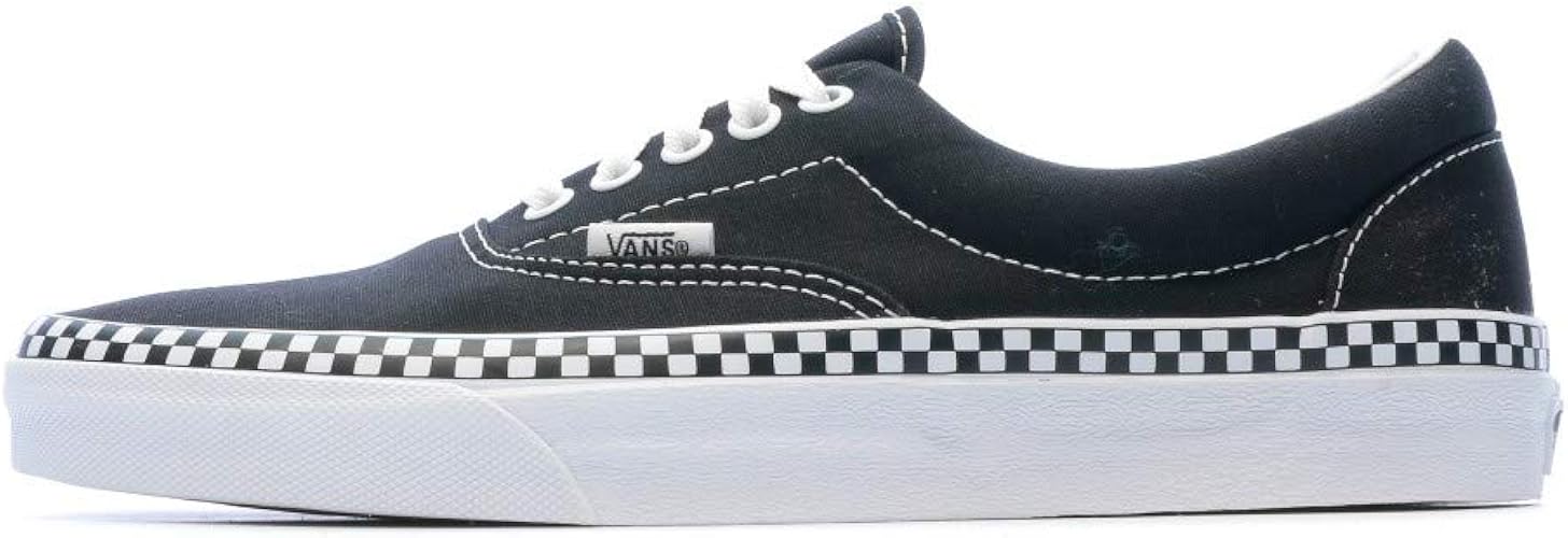 vans era check foxing black