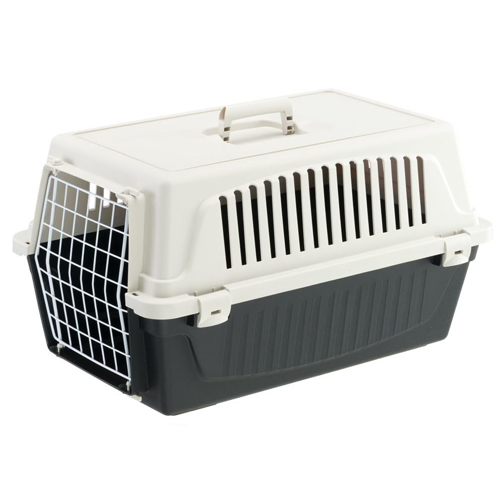 Ferplast Cat Carrier Small Dog Carrier, Secure, Practical, Easy to Clean, Durable Pet Dog/Cat Travel Box Cage up to 8 Kg. 58 x 37 x h 32 cm. Black