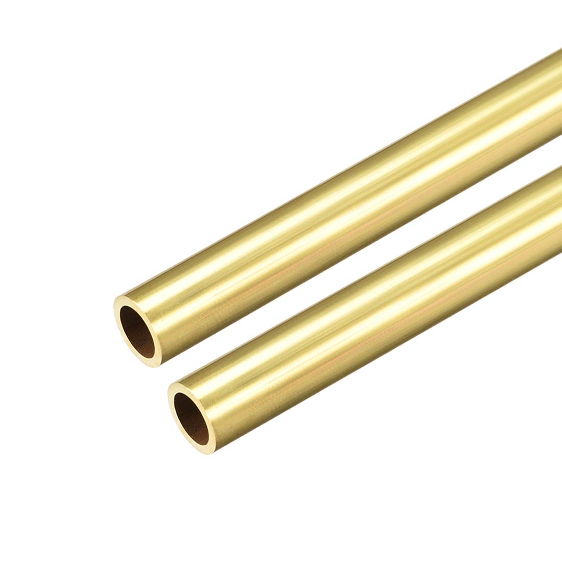sourcing map Brass Round Tube, 300mm Length 9mm OD 1mm Wall Thickness, Seamless Straight Pipe Tubing 2 Pcs