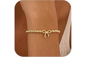 THAIVOR Stocking Stuffers for Women Beaded Stretch Handmade Ball Charm Bracelet Dainty Stackable Jewelry Christmas Gifts for Her