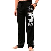 Fandom Republic Star Wars Mandalorian Lounge Pants &ndash; Lightweight Pajama Pants with Baby Yoda Grogu &amp; Bounty Hunter for Adult