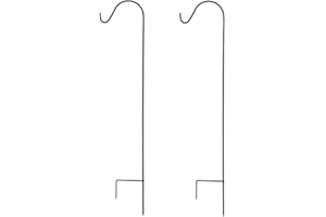 ASHMANONLINE Ashman Black Shepherd Hook 65 Inch (2 Pack), 12MM Thick, Super Strong, Rust Resistant Steel Hook Ideal to use for at Hanging Wind Chimes, Hanging Plant Basket, Solar Light, Bird Feeder and More.