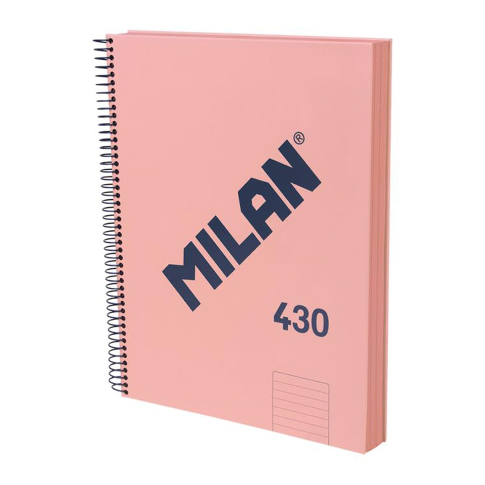 MILAN® A4 Hardcover Notebook - 7mm Lined Paper - 120 Sheets 95gsm - Rubber Collection 430 - Pink