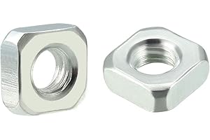 uxcell Square Nuts, M8x14mmx6mm White Zinc Plated Metric Coarse Thread Assortment Kit, 20 Pcs