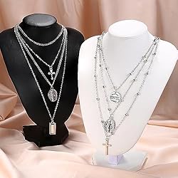 ORAZIO 2PCS Layered Necklace for Women Girl Cross